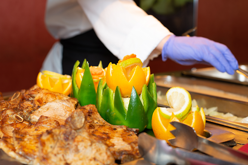 Offshore chef preparing food